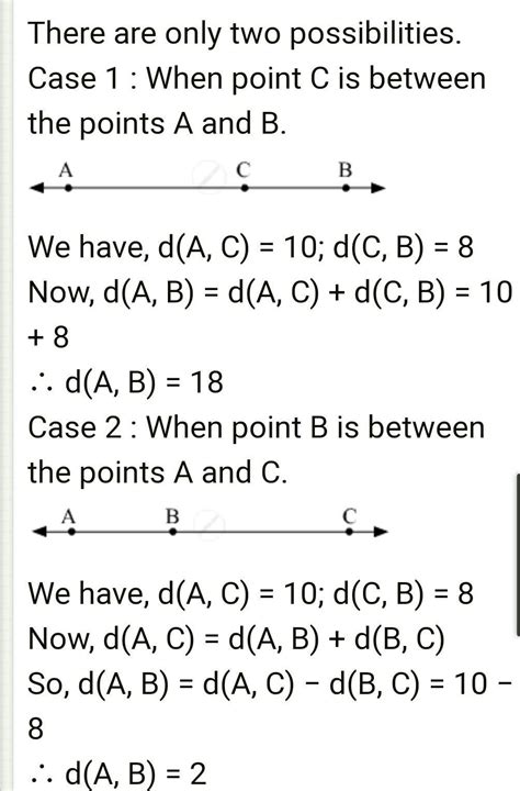 On a number line, points A, B and C are such that d(A,C) = 10,d(CB ...