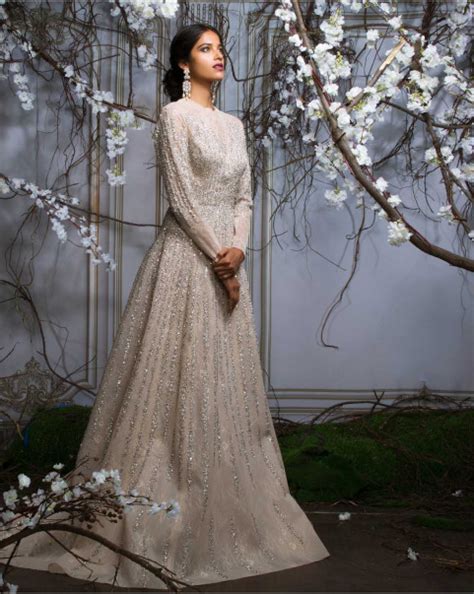 Buy Ulrika Crystal Work Gown - Falguni Shane Peacock