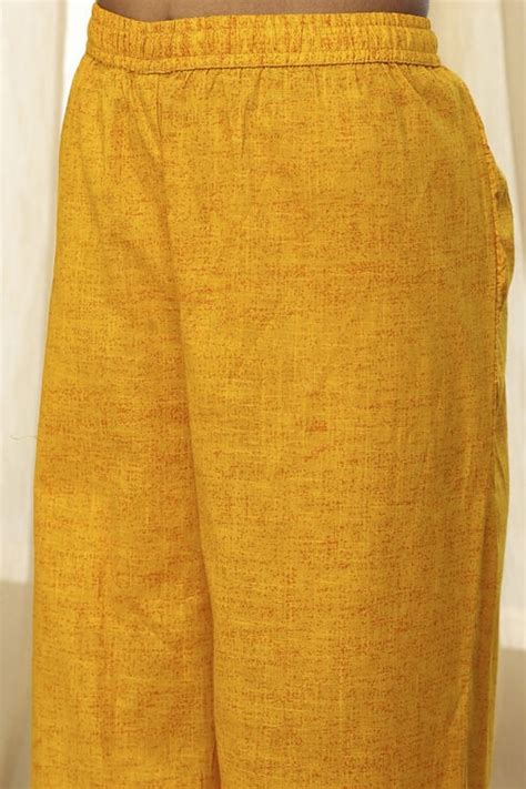 Buy Yellow Pure Cotton Straight Kurta Set Online at Biba India