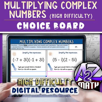 Image result for Multiplying Complex Numbers Activity
