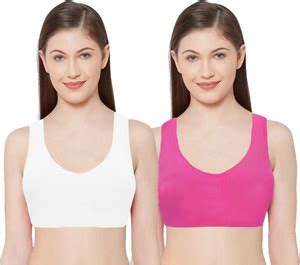BRAABAA Pack of 2 Girls non padded beginner cotton sports bra Women ...