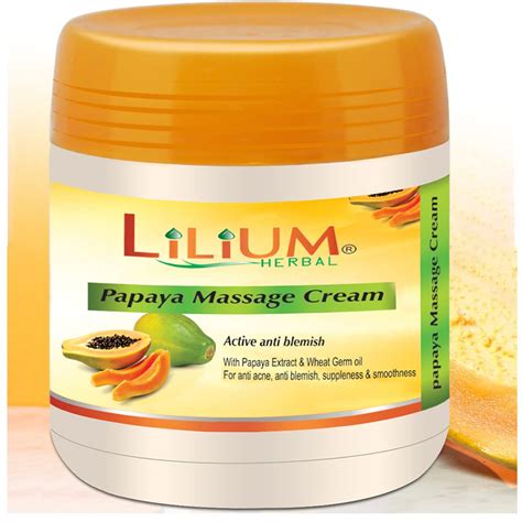 Buy Lilium Herbal Papaya Massage Cream Cream Face & Body 500ml ...