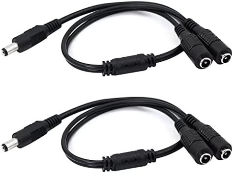 KEBILSHOP DC Y Splitter Cable 1 Male to 2 Female,5.5mm x 2.1mm DC Power ...