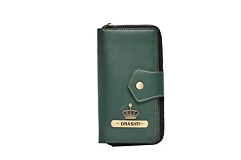 Personalised Zip Around Lady Wallet - Olive Green | Your Gift Studio