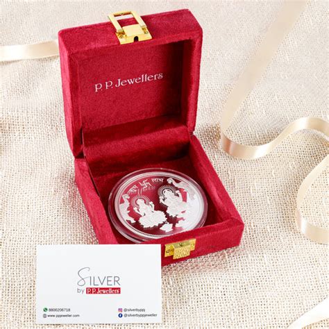 Shubh Labh 100Gm Silver Coin Lakshmi Ganesha – PP Jewellers