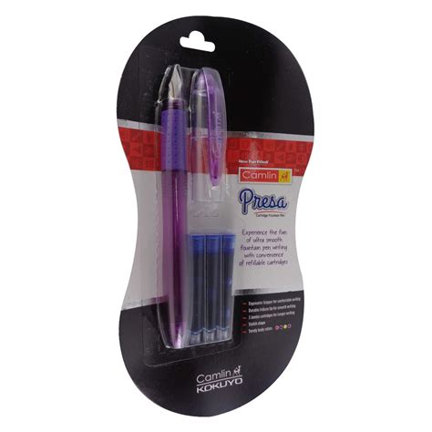 Camlin Model: 15058 Presa Purple tranasparent body with medium tip + 3 ...