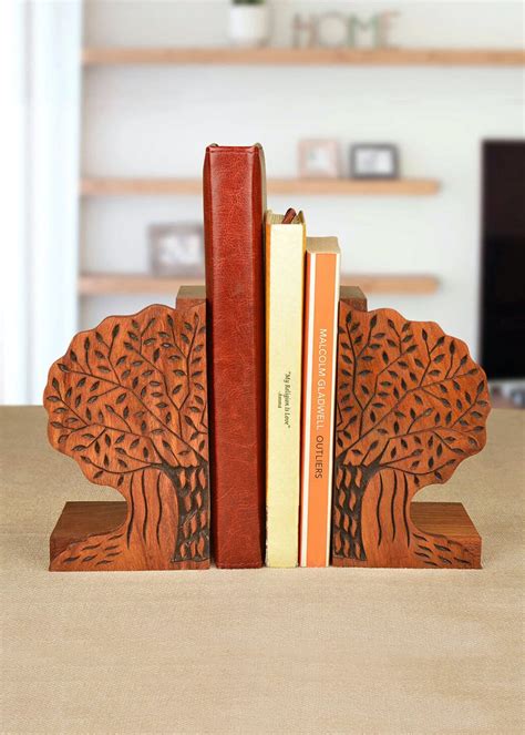 Get Hand Carved And Engraved Banyan Tree Design Book Ends at ₹ 1825 ...