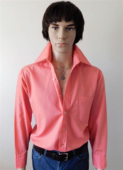 Vintage 1970's Mens Butterfly Collar DISCO Dress Shirt by | Etsy