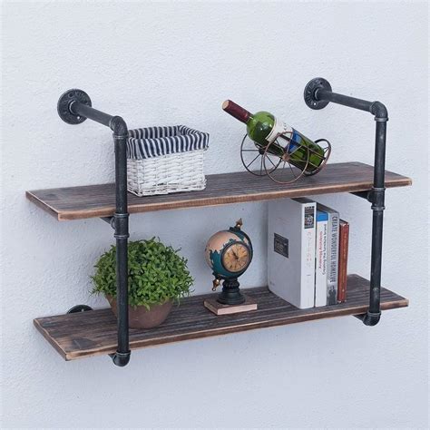Buy OLDRAINBOW Industrial Pipe Shelving Wall Mounted,Rustic Metal ...