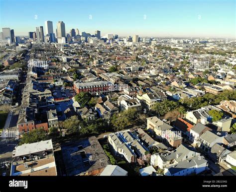 New Orleans, Louisiana, U.S.A - February 7, 2020 - The aerial view of ...