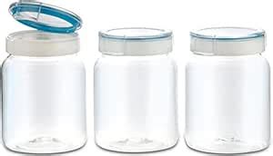 Buy Polyset Fresh Lock Plastic Container Set, 1 Litre, Set of 3, Blue ...