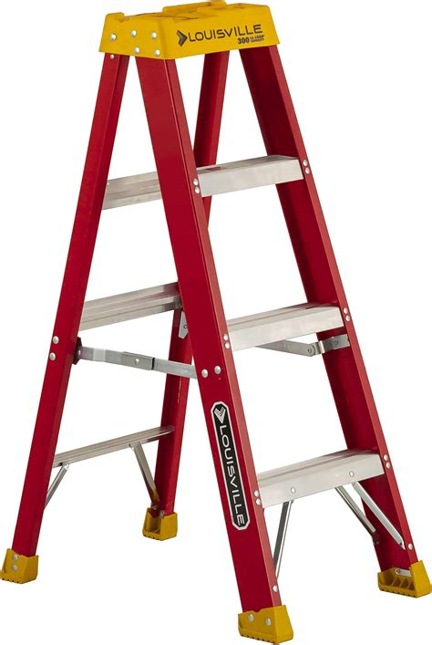Werner 374 Single Sided Step Ladder with Pail Shelf, 300 Lb, 3 in, 3 in ...