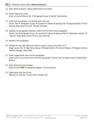 Word/Text Exercise 的图像结果