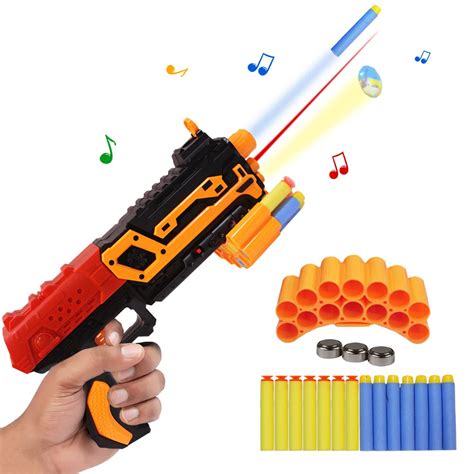Wembley Blaster Guns with Laser Light & Music, Foam Bullets with 14 ...