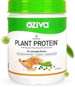 OZiva Organic Plant Protein,(Pea protein & Brown Rice) for Everyday ...