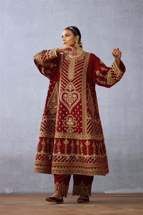 Surkh Leela Abho and Jama Kurta Set – Torani India