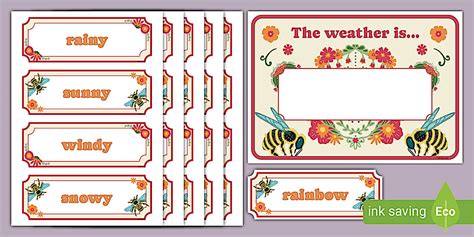 Bee-Themed Weather Display Set