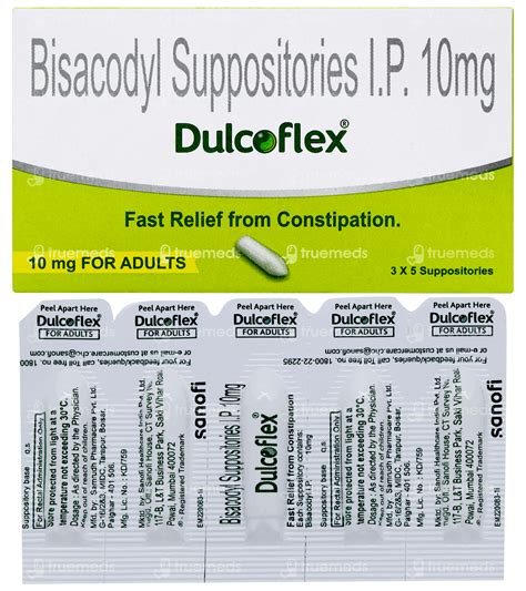 Dulcoflex 10mg For Adults Suppositories: Uses, Side Effects, Price ...