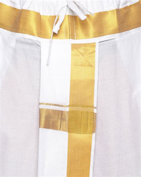 Men White Colour Cotton Dhoti Combo Set – SETHUKRISHNA