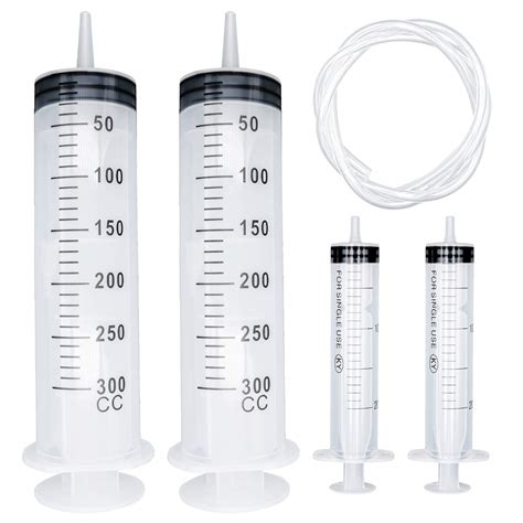 S-Mechanic 2 Pack 300ML Plastic Extra Large Syringes, 2 Pack 20ML ...