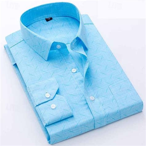 Men's Dress Shirt Wrinkle Resistant Button Up Shirt Wedding Outdoor ...