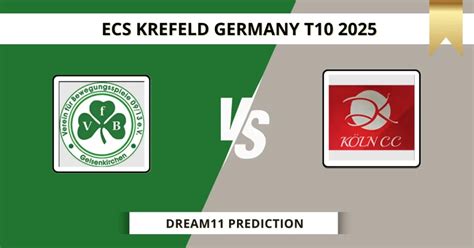 VG vs KCC Dream11 Prediction: Pitch Report & Stats, ECS T10 Germany ...