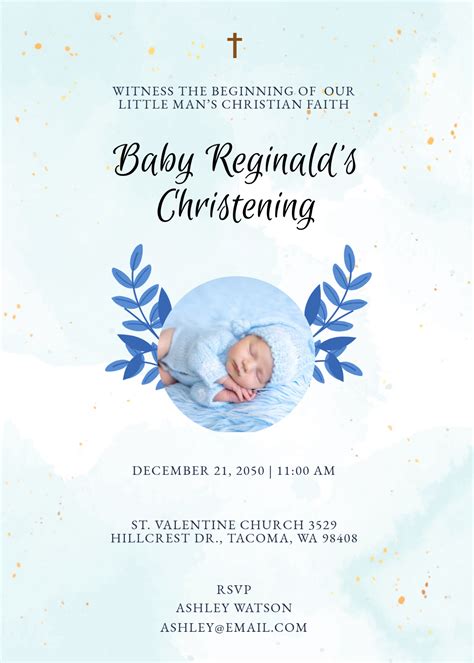 Free Christening Invitation Templates, Editable and Printable