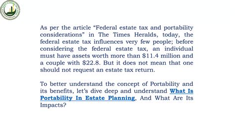 What Is Portability In Estate Planning, And What Are Its Impacts? | PPT
