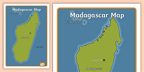 KS1 Madagascar Display Map - KS1 (teacher made) - Twinkl