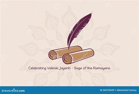 Celebrating Valmiki Jayanti With Artistic Quill And Scroll Design Stock ...