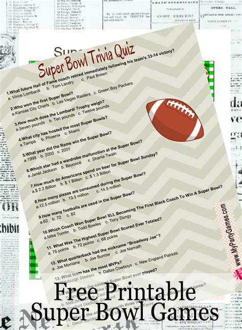 Superbowl Printable Games Free Printable Super Bowl Football Games
