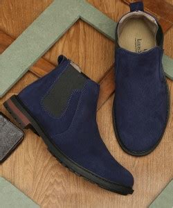 LOUIS STITCH Men's American Blue Handmade Ankle Bikers Boots Italian ...