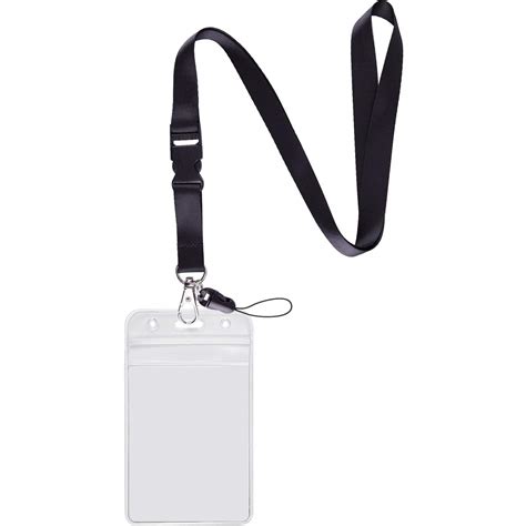 Buy YOUOWO 1 Pack ID Badge Holder with Black Lanyards Neck Strap ...