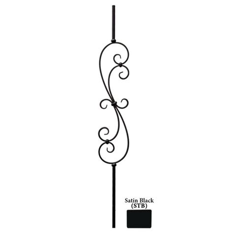 House of Forgings 44-in x 0.56-in Satin Black Wrought Iron Stair ...
