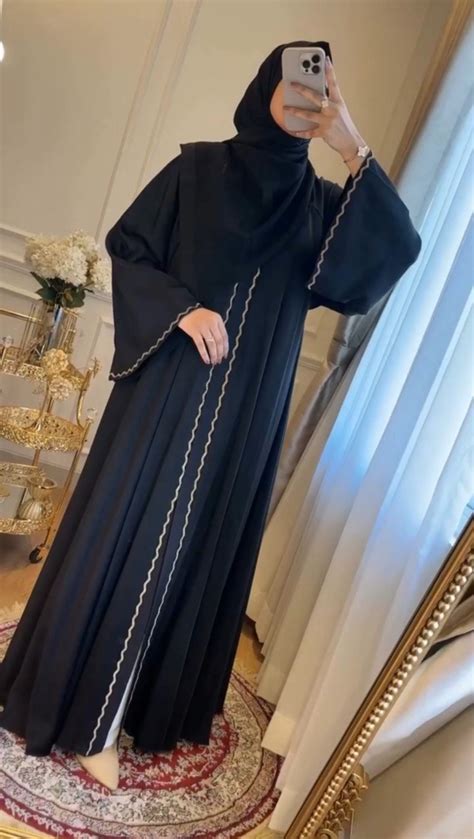 ZAHRA STONE LACE ABAYA | BLACK