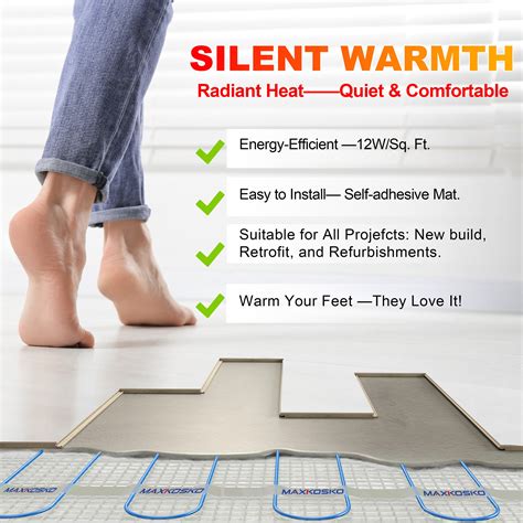 MAXKOSKO | Electric Floor Heating Mat Kit: Easy Install Underfloor Warmth