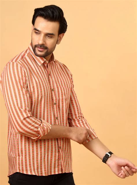 Buy Men’s Ethnic & Sanganeri Print Shirts Online | Rangat Jaipur
