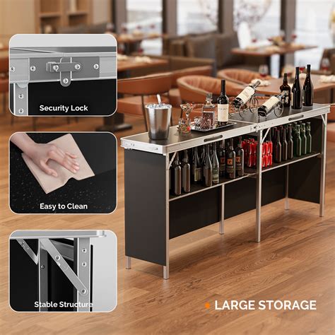 Arlmont & Co. Rectangular Aluminum Patio Folding Bar Table | Wayfair