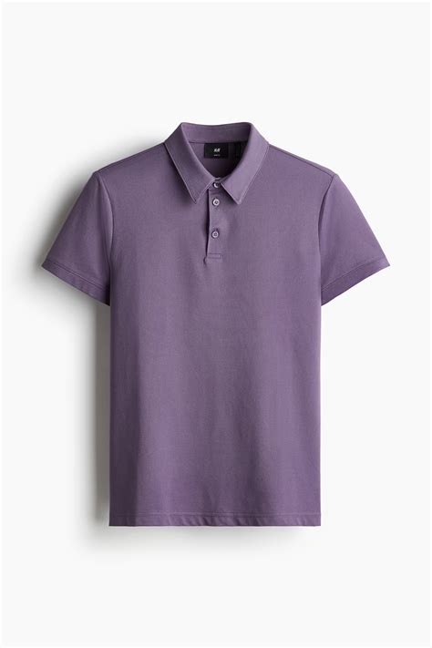 COOLMAX® Slim Fit Polo shirt - Dark purple - Men | H&M IN