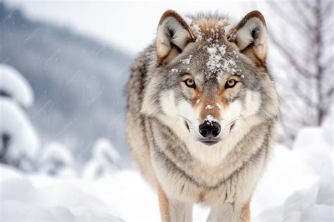 Premium AI Image | A wolf in the snow