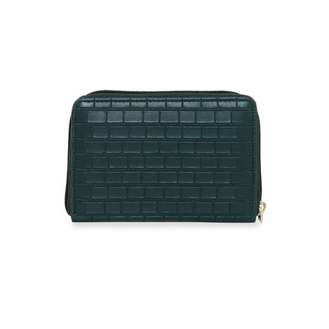Buy ESBEDA Dark Green Brick Textured Pattern Wallet for Women (S) Online