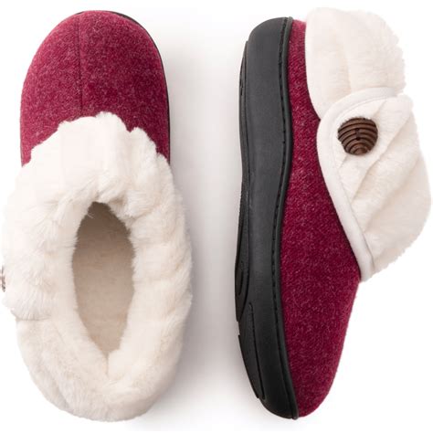RockDove Women's Audrey Fur Bedded Bedroom Bootie Slippers House Shoes ...