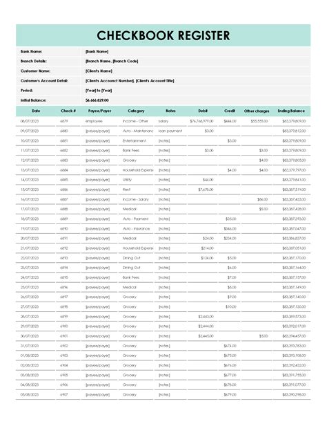 10 Free Checkbook Register Templates