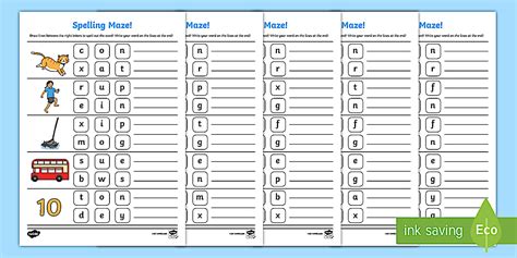 CVC Spelling Maze Worksheet / Worksheets