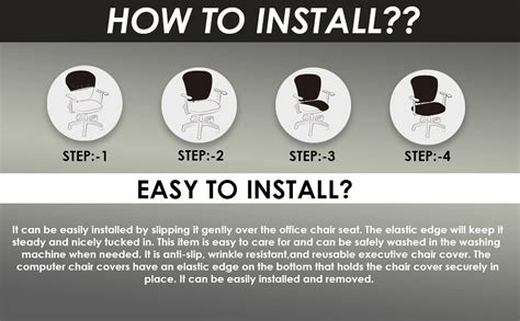 PENTHOOM 92-94% Polyester & 6-8% Spandex Office Chair Cover Stretchable ...