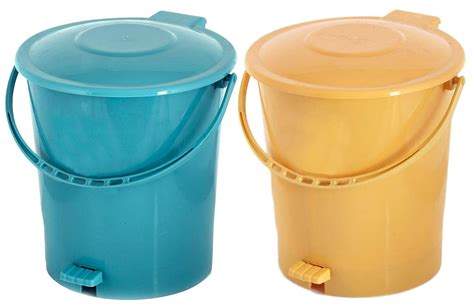 Kuber Industries 2 Pieces Plastic Dustbin Garbage Bin with Handle, 10 ...