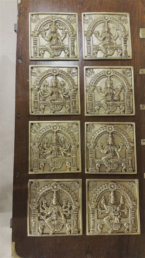 Ashtalakshmi Brass Plates Set 6x6 Inches – Kirtan Arts