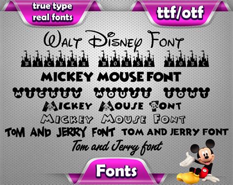 Mickey Mouse Font, Disney Font, Instant Download Clipart, Cricut Cut ...