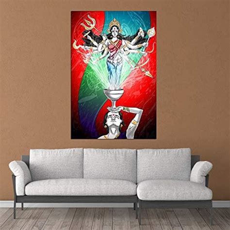 Inephos Framed Canvas Painting - Goddess Durga - Spiritual Art Wall ...