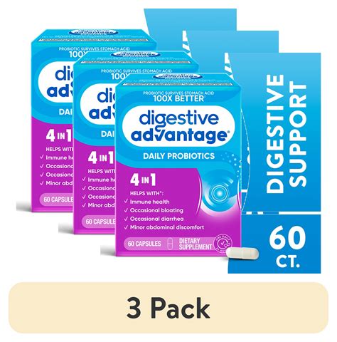 (3 pack) Digestive Advantage Daily Probiotics Capsules for Women and ...